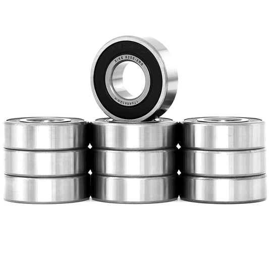 XiKe  6203-2RS Double Sealed Deep Groove Ball Bearings, 17x40x12mm, Pre-Lubricated for High RPM, Chrome Steel P6, ABEC 3
