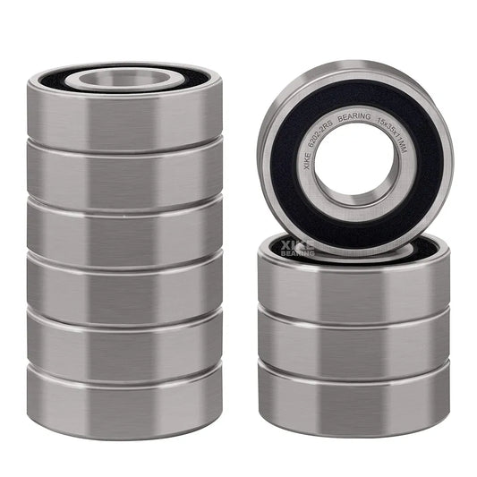 XiKe  6202-2RS Double Sealed Deep Groove Ball Bearings, 15x35x11mm, Pre-Lubricated for High RPM, Chrome Steel P6, ABEC 3
